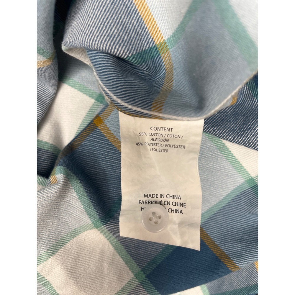 Kids ONeill Plaid Flannel Long Sleeve Button Up Shirt XL Blue Green White - Picture 4 of 4